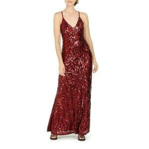 BURGUNDY Sparkles Evening Gown